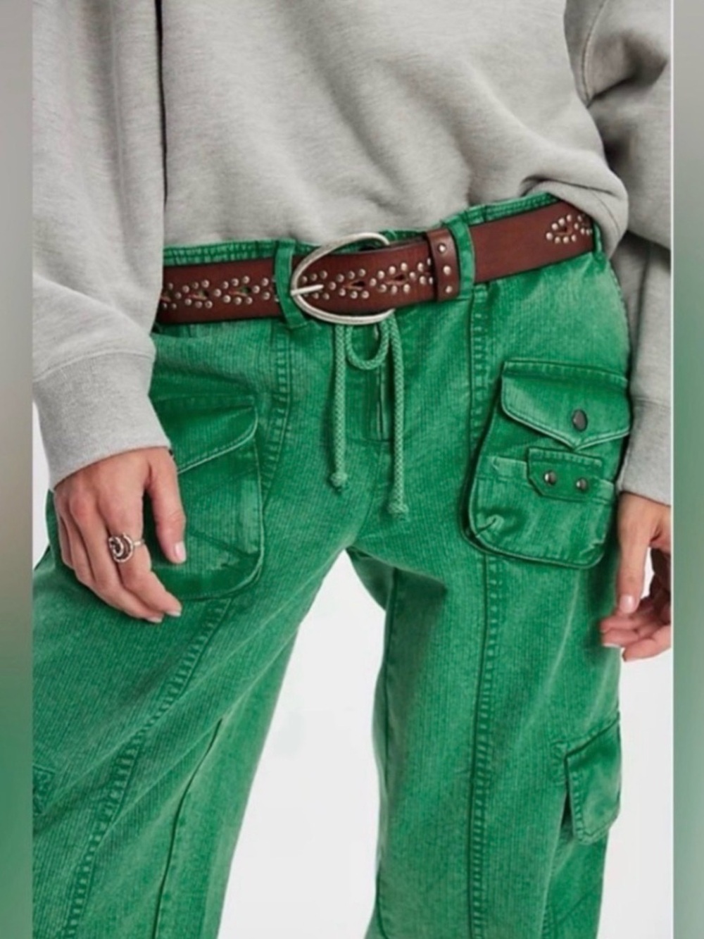Free People Tahiti Pull-On Cargo Pants Amazon color XS - Picture 8 of 8